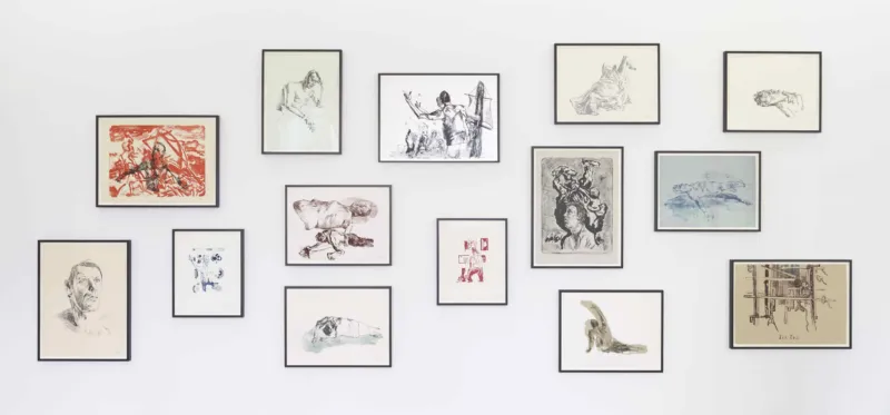 Martin Kippenberger, ‘Das Floss der Medusa (The Raft of Medusa)’, 1996. 14 lithographies, d’une édition de 26. Dimensions variables. Collection Mudam Luxembourg. Donation 2023 – Gaby et Wilhelm Schürmann avec le soutien des membres du Cercle des collectionneurs du Mudam Luxembourg © Estate of Martin Kippenberger, Galerie Gisela Capitain, Cologne. Photo : Galerie Nagel Draxler, Köln / Berlin - Simon Vogel