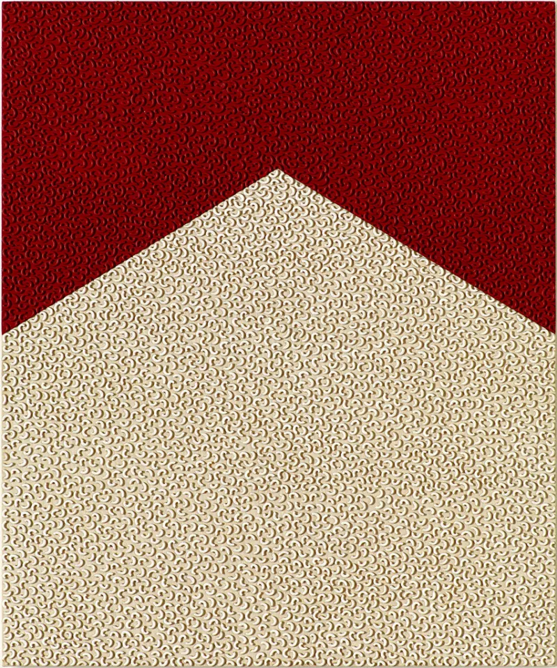 General Idea, "Pasta Paintings : Sans Titre (Marlboro)", 1986–1987. Acrylique et pâtes alimentaires sur toile 122 x 102 cm Collection. Mudam Luxembourg. Acquisition 2007 © Photo : Rémi Villaggi | Mudam Luxembourg