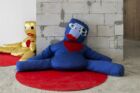 Dardan Zhegrova, ‘Your enthusiasm to tell a story (blue)’, 2017. Techniques mixtes, son. 100 x 200 cm. 4 min 26 sec, en boucle. Collection Mudam Luxembourg. Acquisition 2023. Vue de l’installation à l’occasion de ‘Manifesta 14’, Grand Hotel, Pristina, 22.07 – 30.10.2022 © Photo : Leart Rama