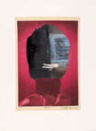 Germaine Hoffmann, "Cagoule", 1990. Collage. 56,7 x 39,8 cm. Collection Mudam Luxembourg, Musée d’Art Moderne Grand-Duc Jean. Acquisition 2021 © Photo : Rémi Villaggi / Mudam Luxembourg