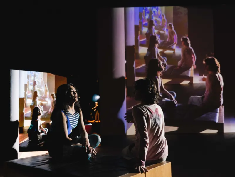 Ivan Cheng, ‘The Fountain’, Mudam Luxembourg. Performance: Lev Babych, Ivan Cheng, Jeanna Serikbayeva. Costumes: Good & Bad. Photo: Eike Walkenhorst © Mudam Luxembourg