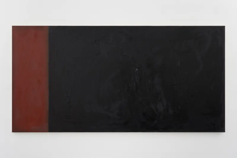 Rhea Dillon, Vexilla Sumpta (2022), oil and anti-climb paint on canvas, 105 × 210 cm. Courtesy the artist and Soft Opening, London