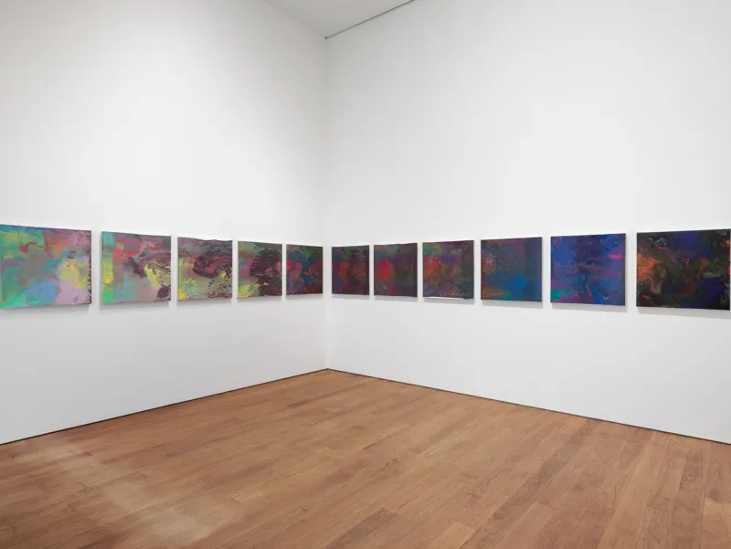 Bernard Frize, ‘Avril’, 1992
Group of eleven paintings
Collection Mudam Luxembourg
Acquisition 1996 – Apport FOCUNA

Exhibition view ‘Seven Paintings – Seven Encounters’, 02.07.2026 — 26.07.2026, Mudam Luxembourg 
Photo: Mareike Tocha © Mudam Luxembourg
