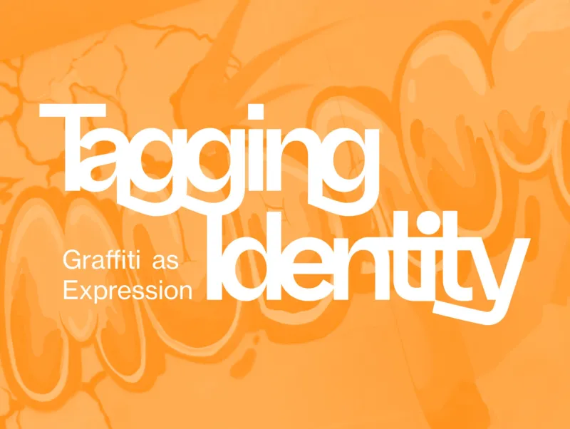 Workshop poster titled ‘Tagging Identity: Graffiti as Expression’ with graffiti-style lettering and artwork.
