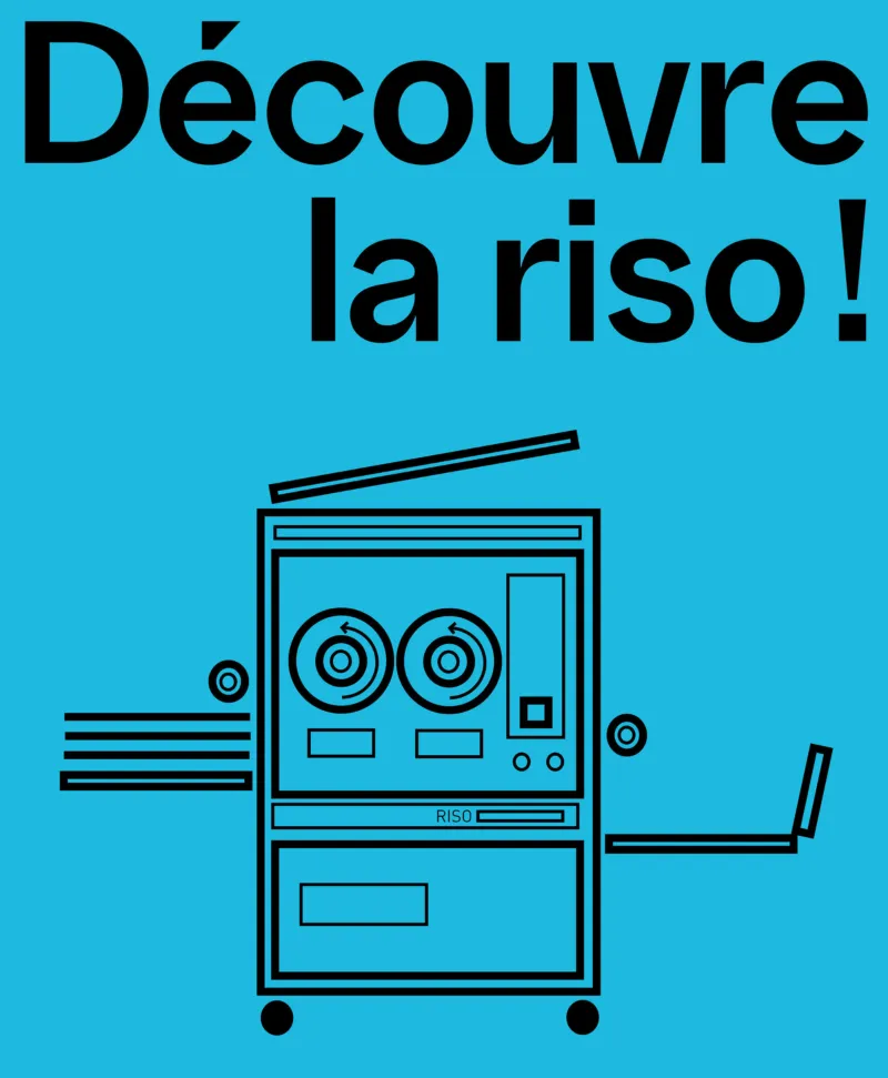 La riso, ou risographie, est un procédé d’impression populaire pour son aspect artisanal et sa nature écologique. Elle permet de réaliser des flyers, des livres ou encore des impressions d’art grâce à une ésthétique unique superposant des couleurs chatoyantes.