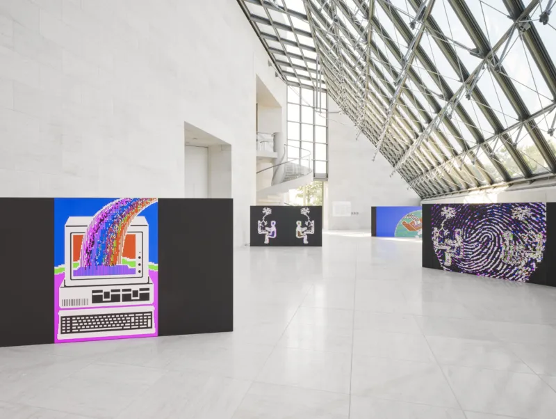 Charlotte Johannesson, ‘Untitled’, 1981–85. Digital computer graphics. Courtesy of the artist and Hollybush Gardens, London. View of the exhibition ‘Radical Software: Women, Art & Computing 1960–1991’, Mudam Luxembourg. Photo: Mareike Tocha © Mudam Luxembourg