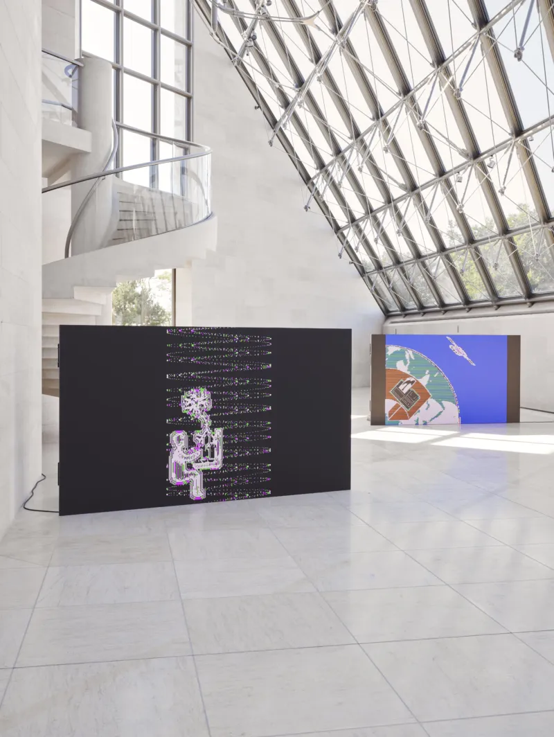 Charlotte Johannesson, ‘Untitled’, 1981–85. Digital computer graphics. Courtesy of the artist and Hollybush Gardens, London. View of the exhibition ‘Radical Software: Women, Art & Computing 1960–1991’, Mudam Luxembourg. Photo: Mareike Tocha © Mudam Luxembourg