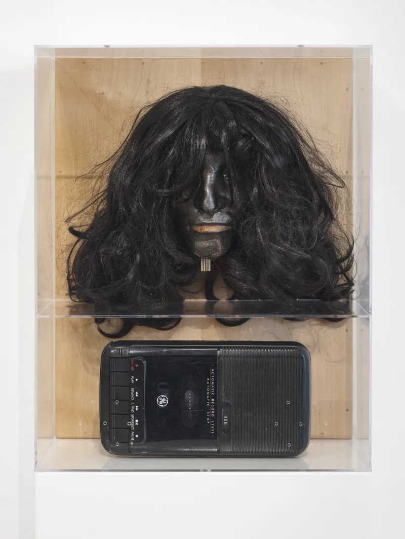Lynn Hershman, ‘Leeson Self Portrait as Another Person’, 1965. Wax, wig, glass eyes, makeup, tape recorder, Plexiglas, wood sensor, sound. Private collection. View of the exhibition ‘Radical Software: Women, Art & Computing 1960–1991’, Mudam Luxembourg. Photo: Mareike Tocha © Mudam Luxembourg