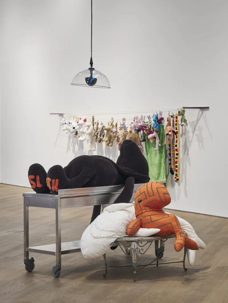 Vie of the exhibition ‘Cosima von Bonin: Songs for Gay Dogs’, Mudam Luxembourg. Photo: Mareike Tocha © Mudam Luxembourg