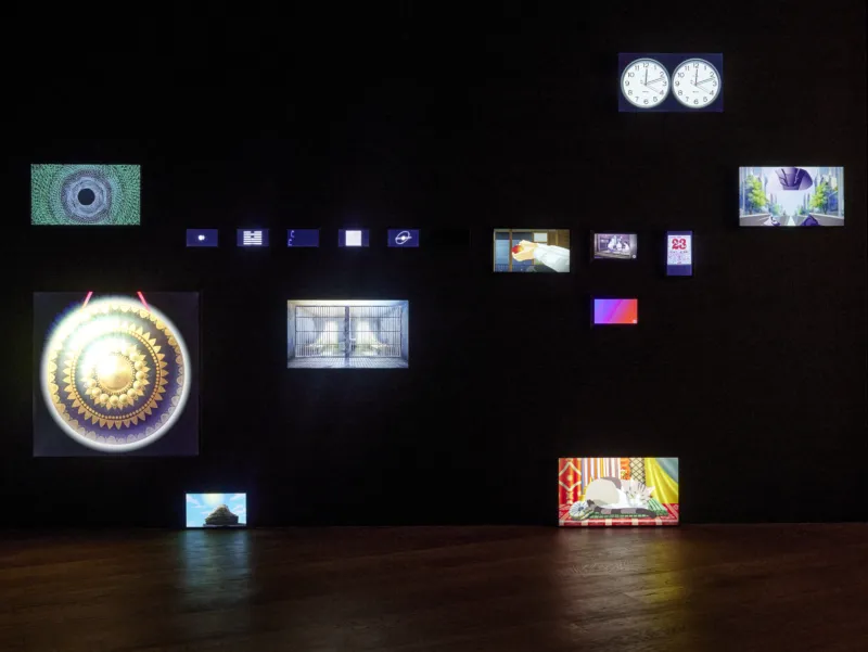 Ho Tzu Nyen, ‘T for Time: Timepieces’, 2023 – ongoing. View of the exhibition ‘Ho Tzu Nyen: Time & the Tiger’, Mudam Luxembourg. Photo: Mareike Tocha © Mudam Luxembourg