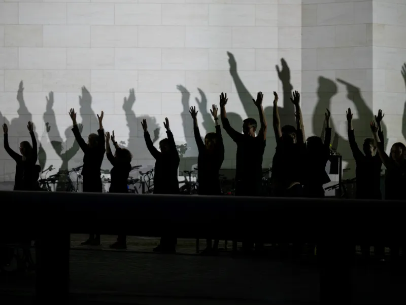 ‘Lemi Ponifasio: The Manifestation’ performance view. Photo: Inês Rebelo de Andrade © Mudam Luxembourg, Théâtres de la Ville de Luxembourg, Philharmonie