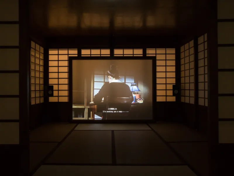 Ho Tzu Nyen, ‘Hotel Aporia’, 2019. View of the exhibition ‘Ho Tzu Nyen: Time & the Tiger’, Singapore Art Museum, 2023-24. Image courtesy of Singapore Art Museum
