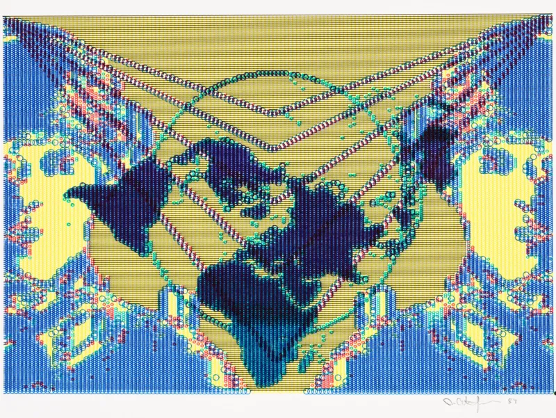 Charlotte Johannesson, ‘Save Us’, 1984. Computer graphics plotted on paper. Courtesy of the artist and Hollybush Gardens, London © Photo: Helene Toresdotter | Image courtesy the artist and Hollybush Gardens, London