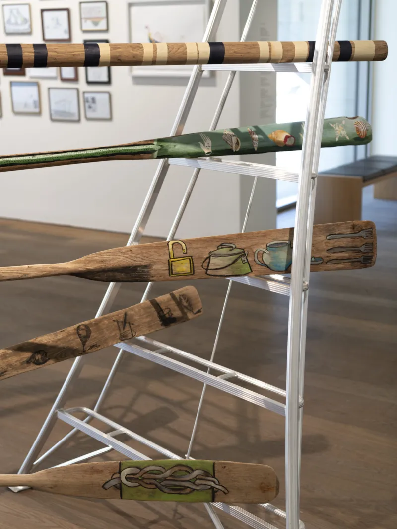 View of the exhibition ‘Lubaina Himid and Magda Stawarska: Nets for Night and Day’, Mudam Luxembourg. Photo: Marc Domage © Mudam Luxembourg