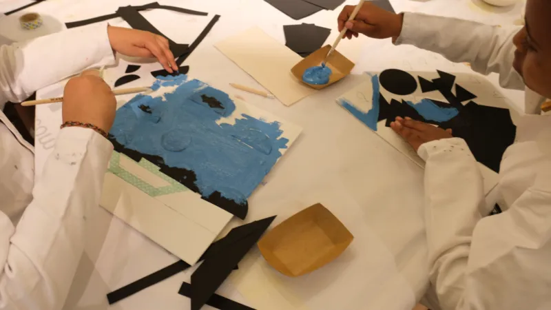 Painting workshop for children at Mudam.