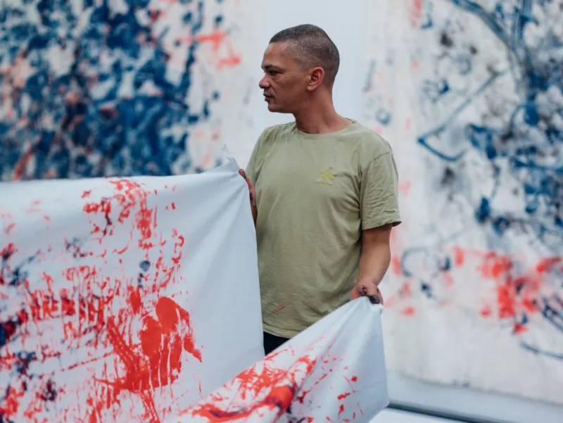 Igshaan Adams. Workshop with Garage Dance Ensemble, Zeitz Museum of Contemporary Art Africa, Cape Town, South Africa, 2022. Courtesy the artist, Thomas Dane Gallery and blank projects. Photo: Lindsey Appolis © Igshaan Adams