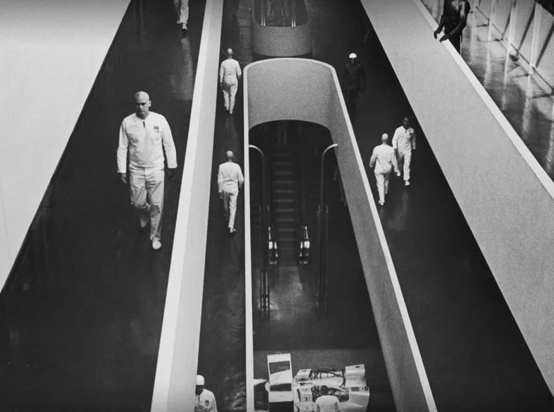 Film still from George Lucas' "THX 1138"