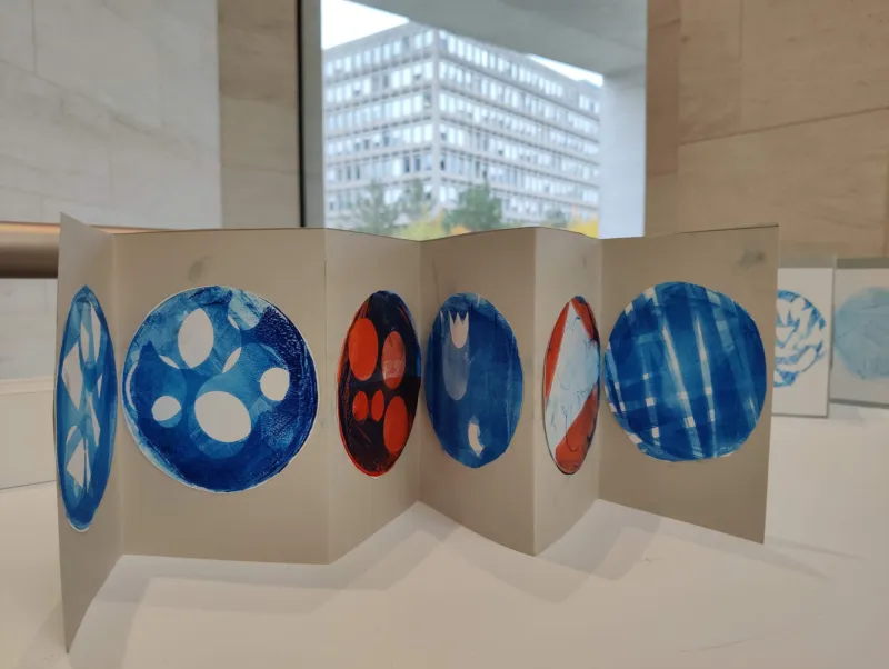 The results of of printworkshop for young people at Mudam.