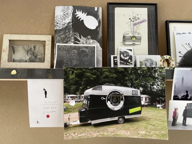 Detail of the photo-wall in the studio of artist Neckel Scholtus.