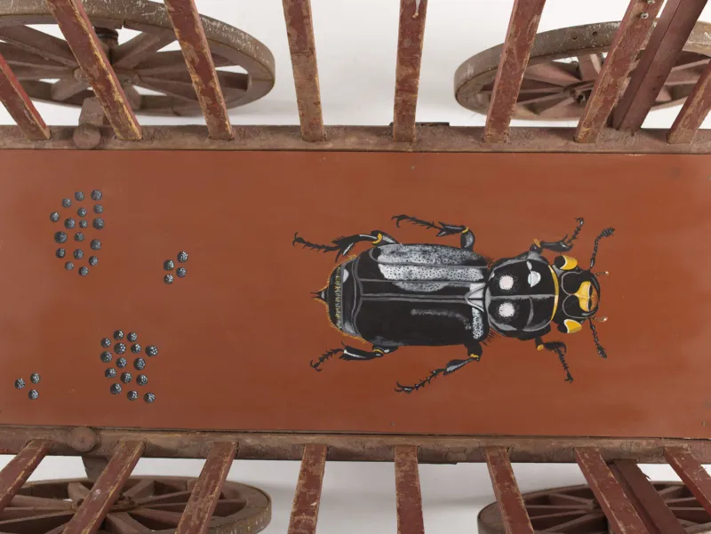 Lubaina Himid, ‘Burying Beetle (Feast Wagon)’, 2015. Acrylic on wood. 47.24h x 27.17w x 47.64d in 120.0h x 69.0w x 121.0d cm. Photo: Gavin Renshaw