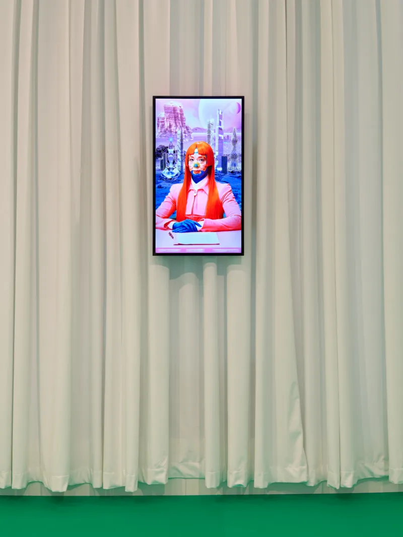 Sin Wai Kin, ‘The Storyteller’, 2023. Collection Mudam Luxembourg. Acquisition 2024. View of the exhibition ‘Sin Wai Kin. Portraits’, 29.03 – 09.06.2024, Mudam Luxembourg © Photo : Rémi Villaggi – Metz | Mudam Luxembourg