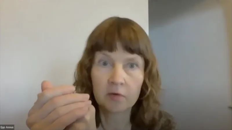 Screenshot of a person giving an online lecture.