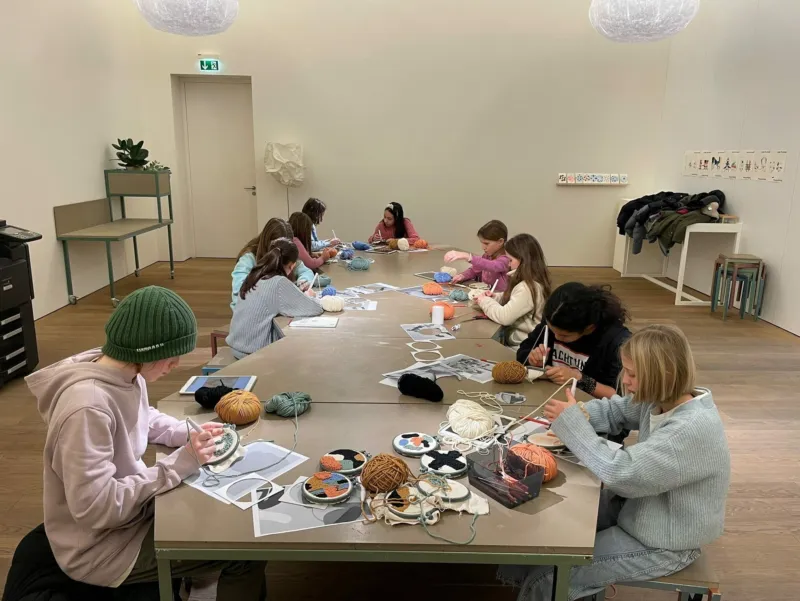 Children participating in a workshop at Mudam.
