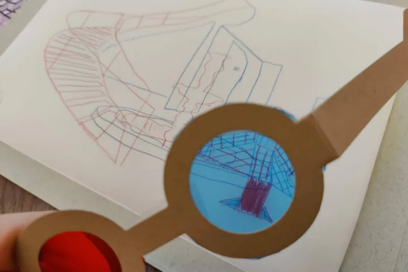 A 3d drawing done in a children's workshop at Mudam.