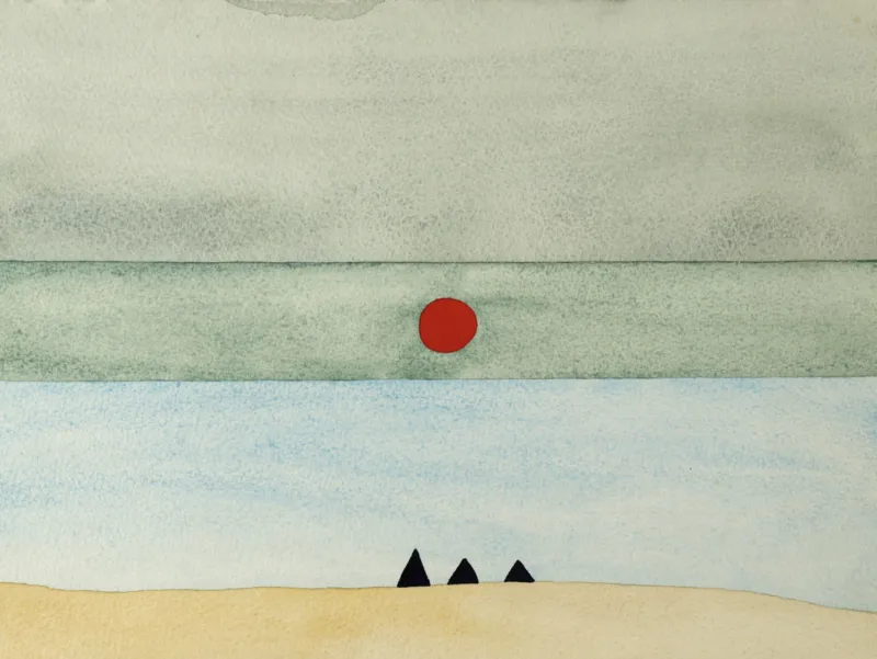 Luísa Correia Pereira, ‘Trois Cabanes Seules’, detail, 1974. Mixed media on paper. Courtesy of the aP21 Collection, UK. Image courtesy of Collection São Roque, Lisbon