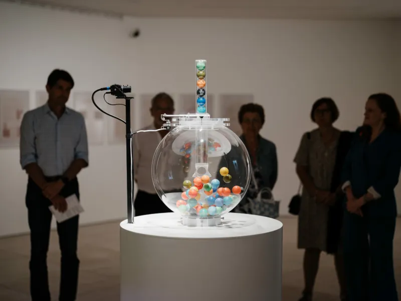 View of the exhibition ‘Agnieszka Kurant. Risk Landscape’, Mudam Luxembourg. Photo: Marion Dessard © Mudam Luxembourg