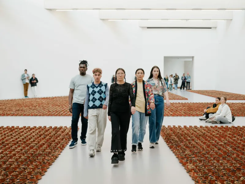 Nina Beier and Bob Kil, ‘Field Trip’, 2023. Performance view Mudam Luxembourg, 2024 © Courtesy of the artists. Photo: Marion Dessard | Mudam Luxembourg