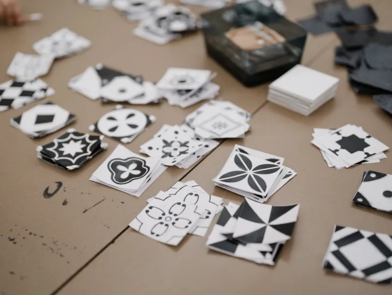 Tools for a painting workshop at Mudam. Photo: Marion Dessard © Mudam Luxembourg