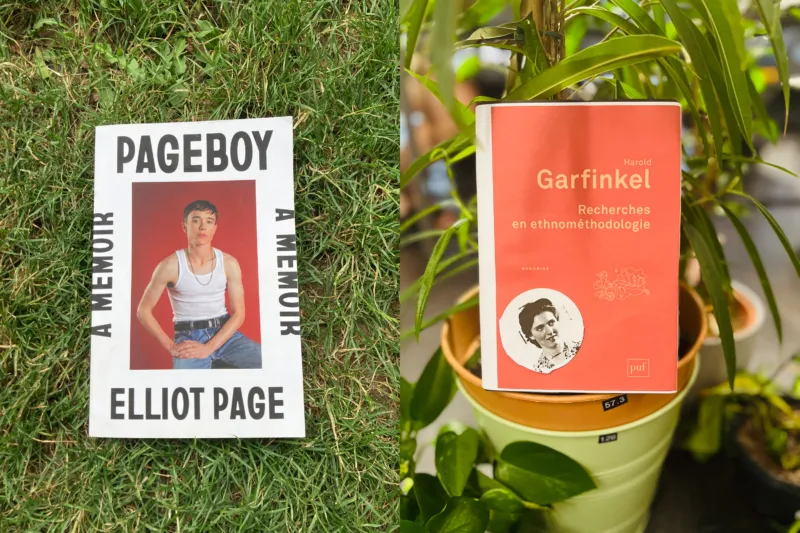 Two book covers in a plant based setting.