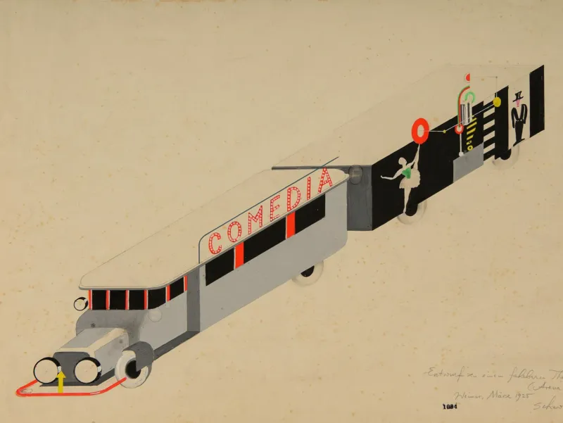 Xanti Schawinsky, ‘Entwurf zu einem fahrbaren Theater (Arena)’, 1925. Gouache and pencil on paper. 38 x 57 cm. Courtesy of the Xanti Schawinsky Estate